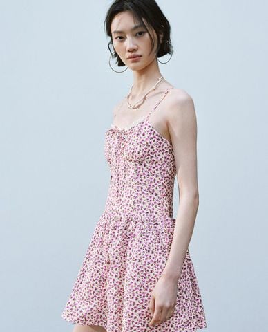  URBAN REVIVO - Đầm hai dây mini hoa nhí Floral 