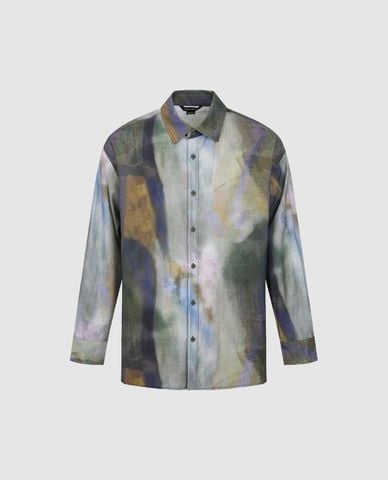  URBAN REVIVO - Áo sơ mi nam cổ bẻ tay dài Printed Loose 