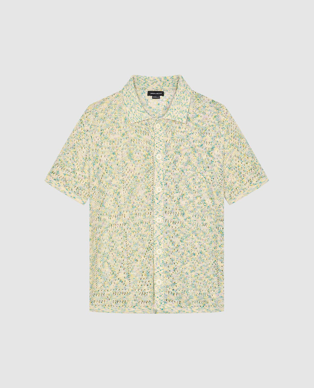 URBAN REVIVO - Áo sơ mi nam cổ bẻ tay ngắn