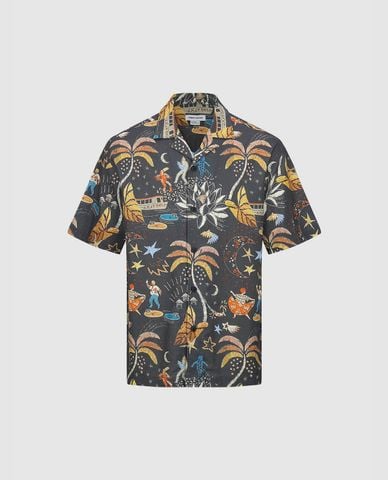  URBAN REVIVO - Áo sơ mi nam cổ bẻ tay ngắn Printed 