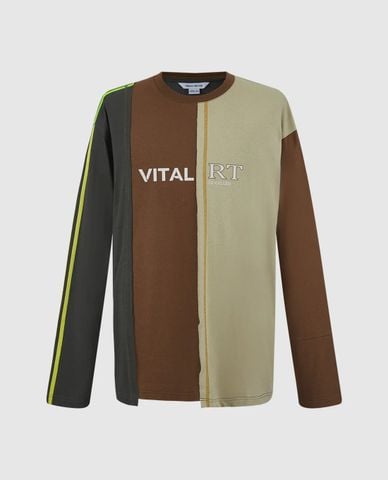  URBAN REVIVO - Áo thun nam cổ tròn tay dài trẻ trung Printed Loose 