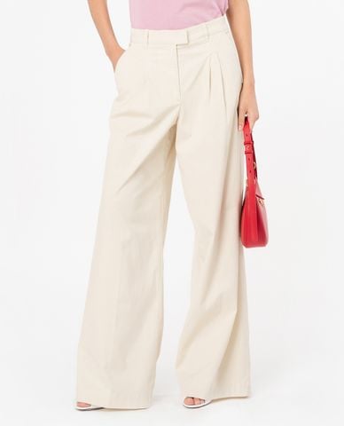  PINKO - Quần ống rộng lưng cao phối xếp li nhỏ Robotech 