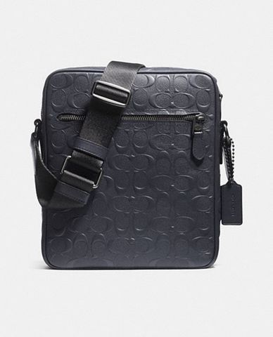  COACH - Túi đeo chéo nam họa tiết logo nổi Metropolitan Flight 