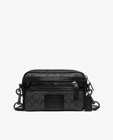  COACH - Túi đeo chéo nam Academy Signature Canvas 