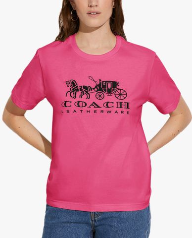  COACH - Áo thun nữ cổ tròn ngắn tay Horse & Carriage 