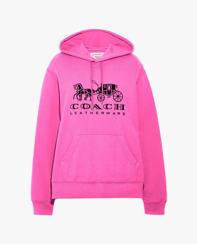  COACH - Áo hoodie nữ phom suông Evergreen Horse And Carriage 