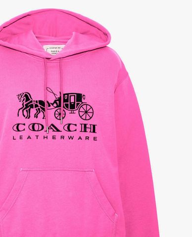  COACH - Áo hoodie nữ phom suông Evergreen Horse And Carriage 