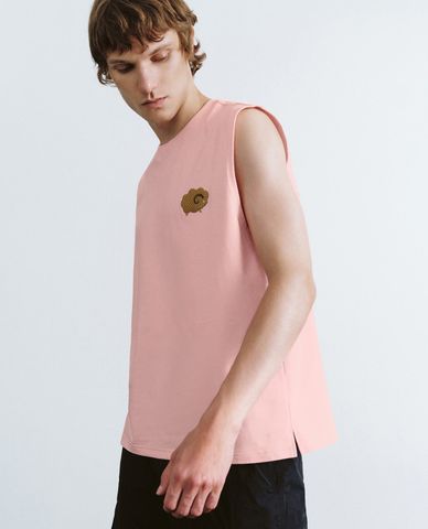  URBAN REVIVO - Áo ba lỗ nam cổ tròn phom suông Embroidered 