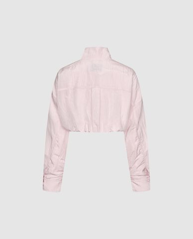  URBAN REVIVO - Áo khoác croptop nữ cổ trụ tay dài 