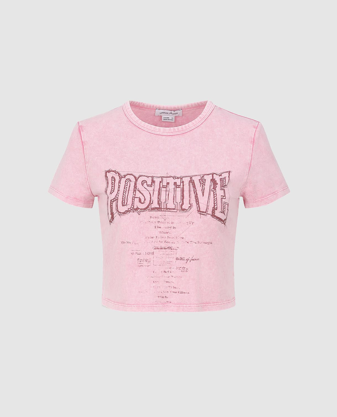 URBAN REVIVO - Áo croptop nữ tay ngắn in hoạ tiết