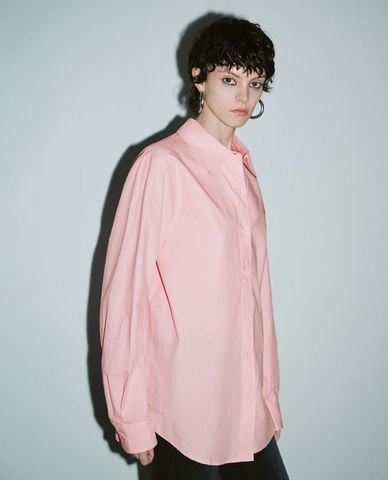  URBAN REVIVO - Áo sơ mi nữ cổ bẻ tay dài hiện đại Button Up Loose 