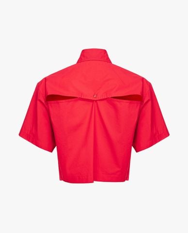  PINKO - Áo croptop sơ mi cổ bẻ tay ngắn phối túi Castallia 
