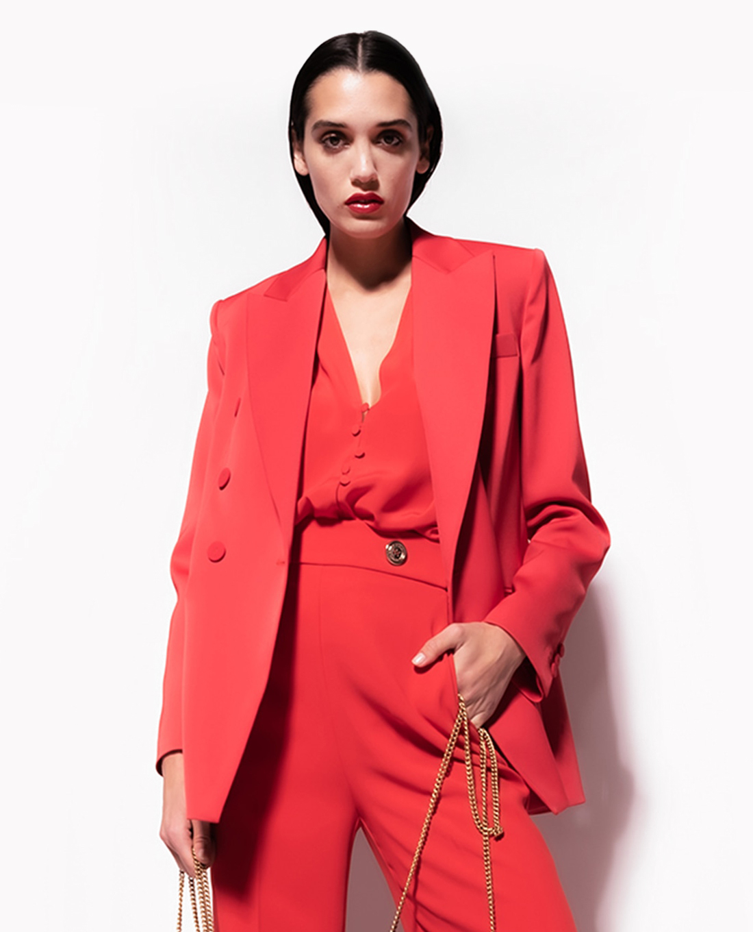 PINKO - Áo blazer nữ tay dài phối nút Elega
