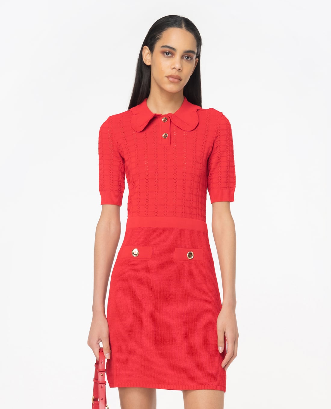 PINKO - Đầm polo dệt kim tay lỡ Equiseto