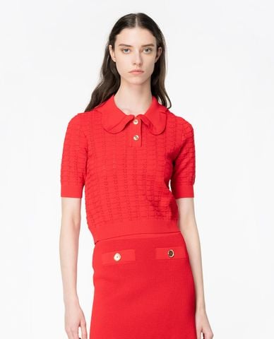  PINKO - Áo polo dệt kim tay lỡ Flox 