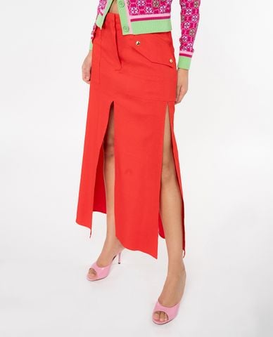  PINKO - Chân váy midi xẻ tà phối túi nắp gập Galanti 