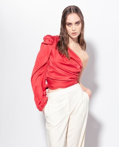  PINKO - Áo kiểu nữ lệch vai tay dài Thira 