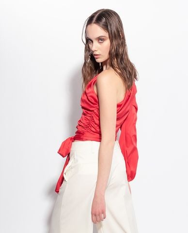  PINKO - Áo kiểu nữ lệch vai tay dài Thira 