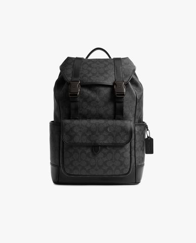  COACH - Balo nam nắp gập League In Signature Canvas 