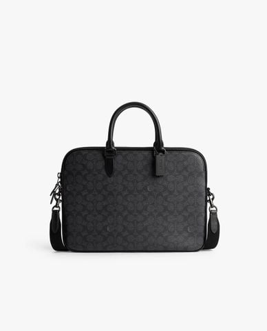  COACH - Cặp xách nam phom chữ nhật Gotham Slim In Signature Canvas 