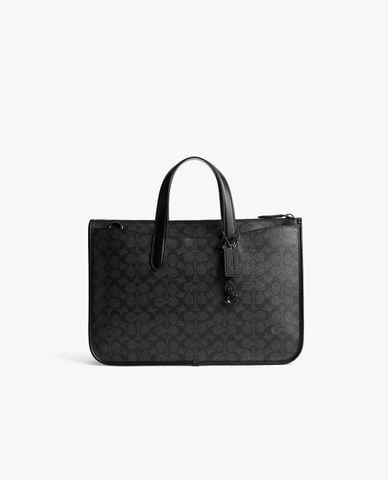  COACH - Túi xách nam chữ nhật Isaac In Signature Canvas 