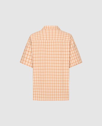  URBAN REVIVO - Áo sơ mi nam cổ bẻ tay ngắn kẻ caro 