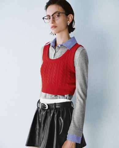  URBAN REVIVO - Áo dệt kim nữ hiện đại 