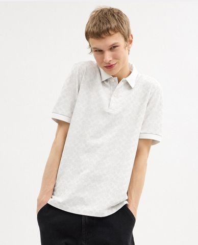 COACH - Áo polo nam cổ bẻ tay ngắn Signature 