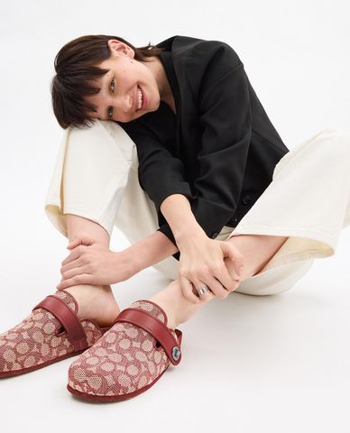  COACH - Giày mules nữ đế bệt Bkake 