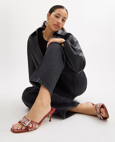  COACH - Giày mules cao gót hở mũi Margot 