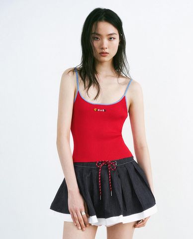  URBAN REVIVO - Áo hai dây nữ dệt kim cá tính 