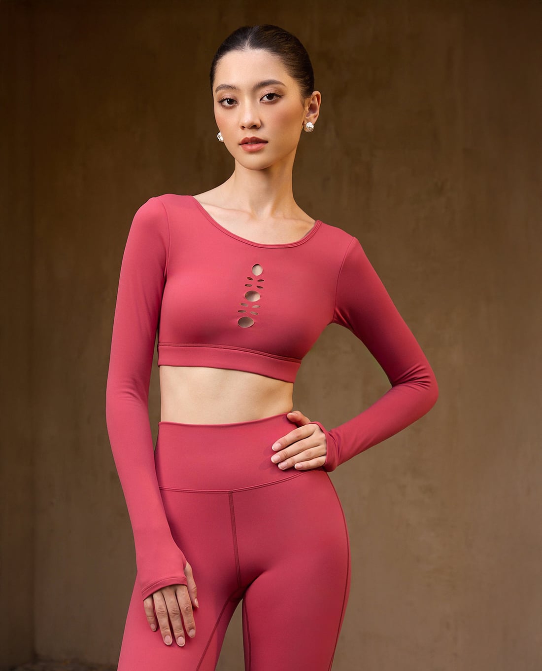 OLABEN - Áo tập luyện nữ tay dài Tawny