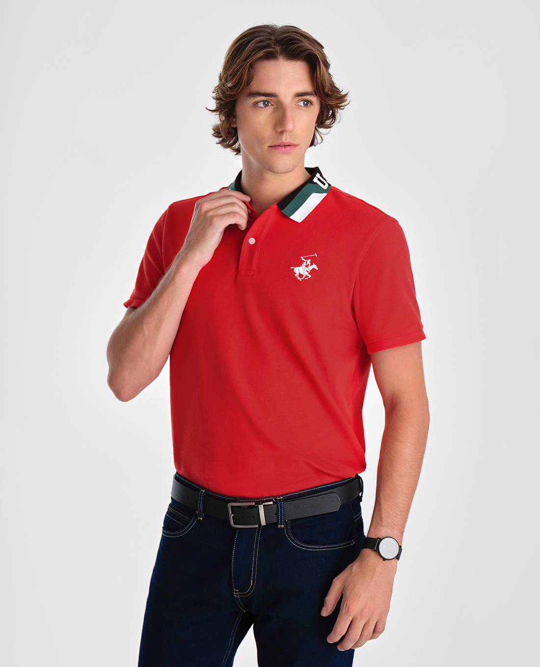 BEVERLY HILLS POLO CLUB - Áo polo nam cổ bẻ tay ngắn thời trang