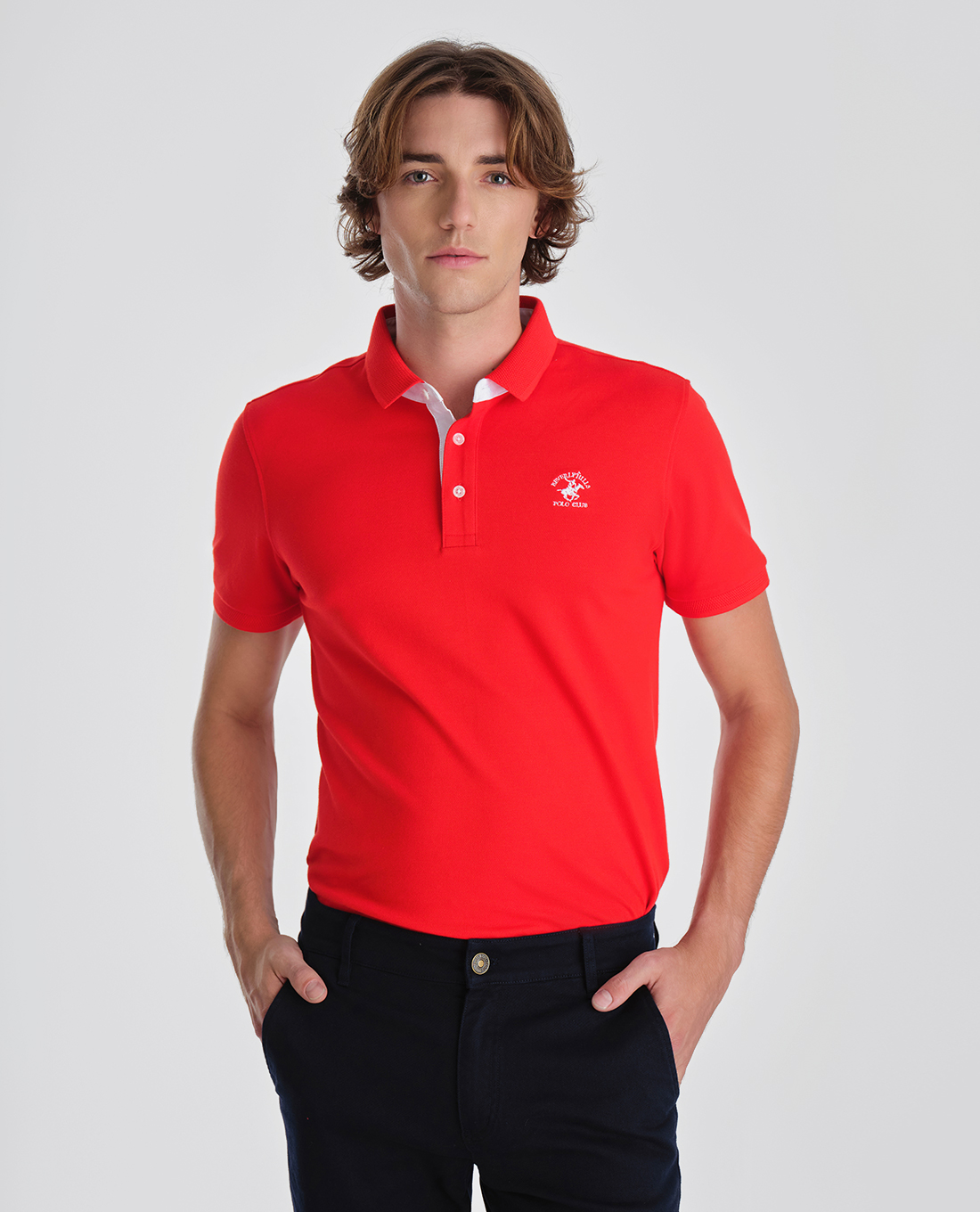 BEVERLY HILLS POLO CLUB - Áo polo nam cổ bẻ tay ngắn trẻ trung