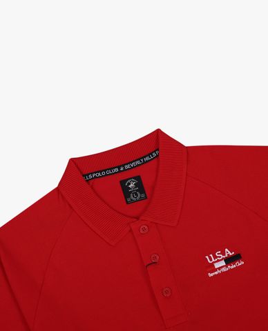  BEVERLY HILLS POLO CLUB - Áo polo nam cổ bẻ tay ngắn thêu logo tinh xảo 