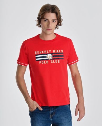  BEVERLY HILLS POLO CLUB - Áo thun nam cổ tròn tay ngắn trẻ trung 