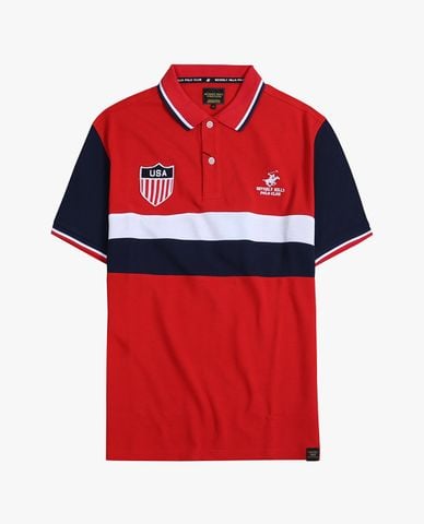  BEVERLY HILLS POLO CLUB - Áo polo nam cổ bẻ tay ngắn thời trang 