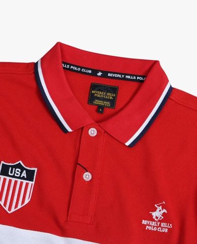  BEVERLY HILLS POLO CLUB - Áo polo nam cổ bẻ tay ngắn thời trang 