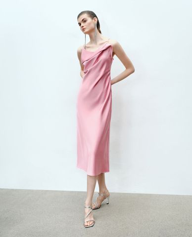  URBAN REVIVO - Đầm hai dây phom midi thời thượng 