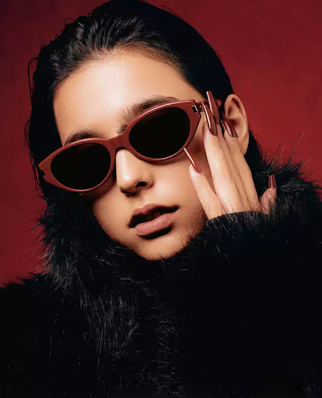 MUJOSH - Kính mát unisex gọng mắt mèo thời trang