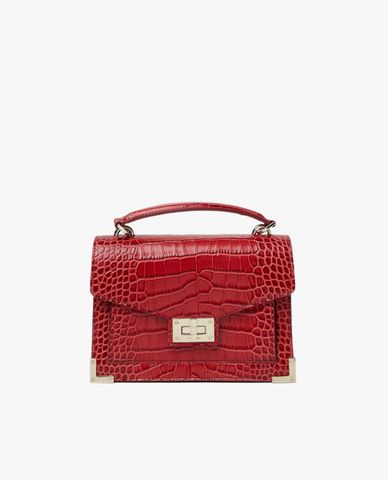  THE KOOPLES - Túi mini nữ chữ nhật Yellow Crocodile Effect 