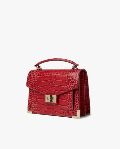  THE KOOPLES - Túi mini nữ chữ nhật Yellow Crocodile Effect 