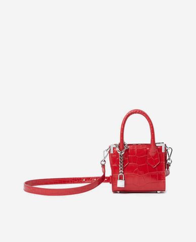  THE KOOPLES - Túi xách tay nữ Ming Red Crocodile Print 