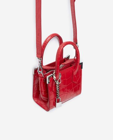  THE KOOPLES - Túi xách tay nữ Ming Red Crocodile Print 