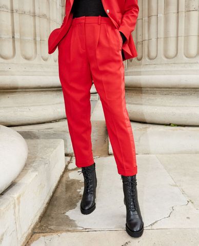  THE KOOPLES - Quần tây nữ ống đứng Loose Crepe 