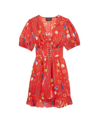  THE KOOPLES - Đầm mini tay ngắn cổ V Floral Print 