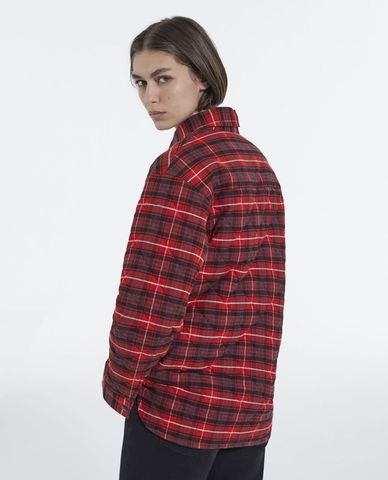  THE KOOPLES - Áo sơ mi nữ dài tay kẻ sọc caro phom oversized thời trang 