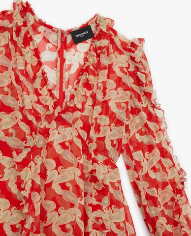  THE KOOPLES - Đầm mini phom suông cổ V Wraparound Short Printed 