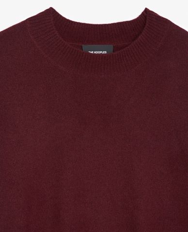  THE KOOPLES - Áo sweater nữ cổ tròn tay dài Plain Ecru Cashmere 