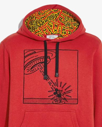  COACH - Áo hoodie nữ Disney Mickey Mouse X Keith Haring 